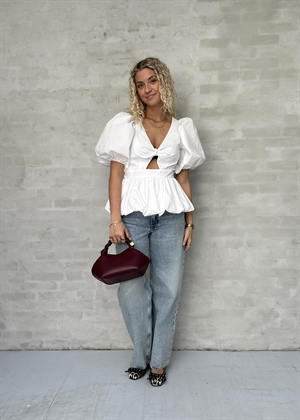 Marie puff sleeve bubble bluse Bright White ROTATE By Birger Christensen 
